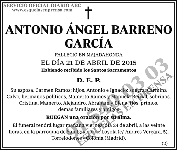 Antonio Ángel Barreno García